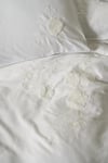 Cotton Box 3D Nakışlı Çift Kişilik Saten Nevresim Takımı Gembira Beyaz