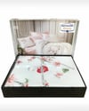 Cotton Box 3D Nakışlı Çift Kişilik Saten Nevresim Takımı Luna Pudra