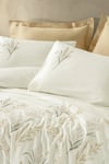 Cotton Box Brode Nakışlı Çift Kişilik Saten Nevresim Takımı Brisa Gold