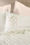 Cotton Box Brode Nakışlı Çift Kişilik Saten Nevresim Takımı Fleurine Somon