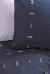 Cotton Box Brode Ranforce Çift Kişilik Nevresim Takımı Gina Lacivert