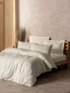 Cotton Box Plain Plaid Çift Kişilik Nevresim Takımı Krem