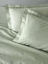 Cotton Box Stripe Elegant Adaçayı Çift Kişilik Saten Nevresim Takımı