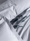 Cotton Box Stripe Elegant Gri Çift Kişilik Saten Nevresim Takımı