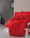 Cotton Box Tek Kişilik Saten Nevresim Takımı Elegante Kırmızı