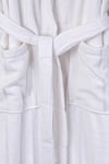 Ephemeris Pamuk Kapüşonlu Unisex Bornoz - Lara Beyaz