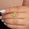 Gümüş Gold Güneş Kadın Kolye