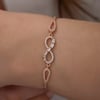 Gümüş Rose Baget Taşlı Sonsuzluk Bileklik