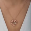 Gümüş Rose Birleşmiş Kalpler Kadın Kolye