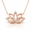 Gümüş Rose Lotus Çiçeği Kolye
