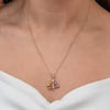 Gümüş Rose Renkli Hayat Ağacı Kadın Kolye