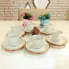 Hasıreli Örgü Hasır Bardak Altlığı 6'lı  11x11cm - VernikliHSR1324