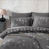 Hobby Çift Kişilik Poplin Premium Nakışlı Nevresim Lidia Gri