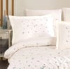 Hobby Çift Kişilik Poplin Premium Nakışlı Nevresim Spring Krem