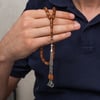 Metal Püsküllü Açık Kahve Kuka Ağacı Tesbih