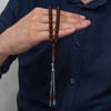 Metal Püsküllü Kahverengi Sıkma Kehribar TesbihBD11005337