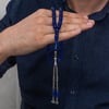 Metal Püsküllü Kapsül Kesim Lacivert Sıkma Kehribar Tesbih