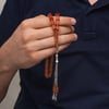 Metal Püsküllü Kapsül Kesim Sıkma Kehribar Tesbih