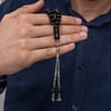 Metal Püsküllü Siyah 7x10.5 mm Rondela Kesim Rus Oltusu Tesbih