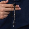 Metal Püsküllü Siyah 7x10.5 mm Rondela Kesim Rus Oltusu Tesbih