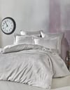 Şaheser Home Collection Jakarlı Saten Çift Kişilik Nevresim Takımı Lucio A.Gri