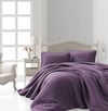 Şaheser Home Collection Jakarlı Yatak Örtüsü Seti Liv Mürdüm