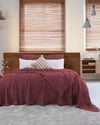 Şaheser Home Collection Müslin Yatak Örtüsü Çift Kişilik Oscar Rubby Kırmızı