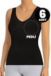 Öts 6'lı Kadın Atlet Büzgülü Çıkarılabilir Pedli (%96 Pamuk - %4 Elastan)