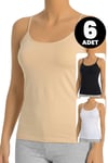 Öts 6'lı Kadın Atlet İp Askılı (%96 Pamuk - %4 Elastan)