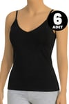 Öts 6'lı Kadın Atlet İp Askılı V Yaka (%96 Pamuk - %4 Elastan)