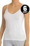 Öts 6'lı Kadın Atlet İp Askılı V Yaka (%96 Pamuk - %4 Elastan)
