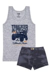 Öts Erkek Çocuk Atlet Boxer Likralı Gri Trucker (%96 Pamuk - %4 Elastan)