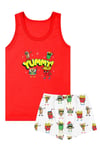 Öts Erkek Çocuk Atlet Boxer Likralı Kırmızı Yummy (%96 Pamuk - %4 Elastan)