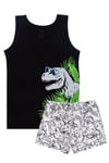Öts Erkek Çocuk Atlet Boxer Likralı Siyah Dinozor (%96 Pamuk - %4 Elastan)
