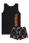 Öts Erkek Çocuk Atlet Boxer Likralı Siyah Basketball (%96 Pamuk - %4 Elastan)