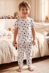 ÖTS Erkek Çocuk Pijama Takım - Kısa Kol, Uzun Alt - Traktör Desenli   - 374003