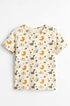 ÖTS Erkek Çocuk Pijama Takım - Kısa Kol, Uzun Alt - Dinozor Desenli   - 374004