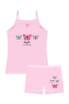 Öts Kız Çocuk Atlet Boxer Likralı Pembe Kelebek (%96 Pamuk - %4 Elastan)
