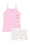 Öts Kız Çocuk Atlet Boxer Likralı Pembe Girl (%96 Pamuk - %4 Elastan)