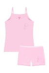 Öts Kız Çocuk Atlet Boxer Likralı Taş Baskılı Pembe Kedi (%96 Pamuk - %4 Elastan)