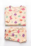ÖTS Kız Çocuk Pijama Takım - Kısa Kol, Uzun Alt - Ayışığı Desenli   - 474002