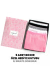 Öts Premium 5’li Kız Çocuk Boxer - Hediye Kutulu, Pamuklu Kumaş, Esnek, Etiketsiz, İnce Lastik Tayt