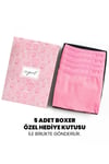 Öts Premium 5’li Kız Çocuk Boxer - Hediye Kutulu, Pamuklu Kumaş, Esnek, Etiketsiz, İnce Lastik Tayt