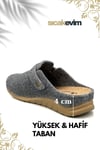 SERMODA , Ev Terliği , Erkek Ev Terliği  – Poli Taban Hafif Tabanlı Sıcak Tutan Halı Terliği Gri