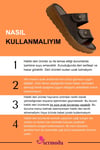 SERMODA , Terlik , Hakiki Deri Kadın Terlik - Yumuşak Kalın Tabanlı Hakiki Deri Çift Cırtlı Kadın Terlik Kahve