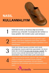 SERMODA , Terlik , Hakiki Deri Kadın Terlik - Yumuşak Kalın Tabanlı Sarmaşık İşleme Hakiki Deri  Kadın Terlik Taba
