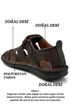 SERMODA , Sandalet , Sermoda %100 Hakiki Deri Burnu Kapalı Erkek Sandalet Kahve