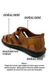 SERMODA , Sandalet , Sermoda %100 Hakiki Deri Burnu Kapalı Erkek Sandalet Taba