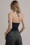 Simli Örme Halter Yaka Top-Slim Fit Bluz