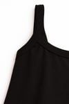 Siyah Ribana Askılı Top-Slim Fit Kadın Atlet